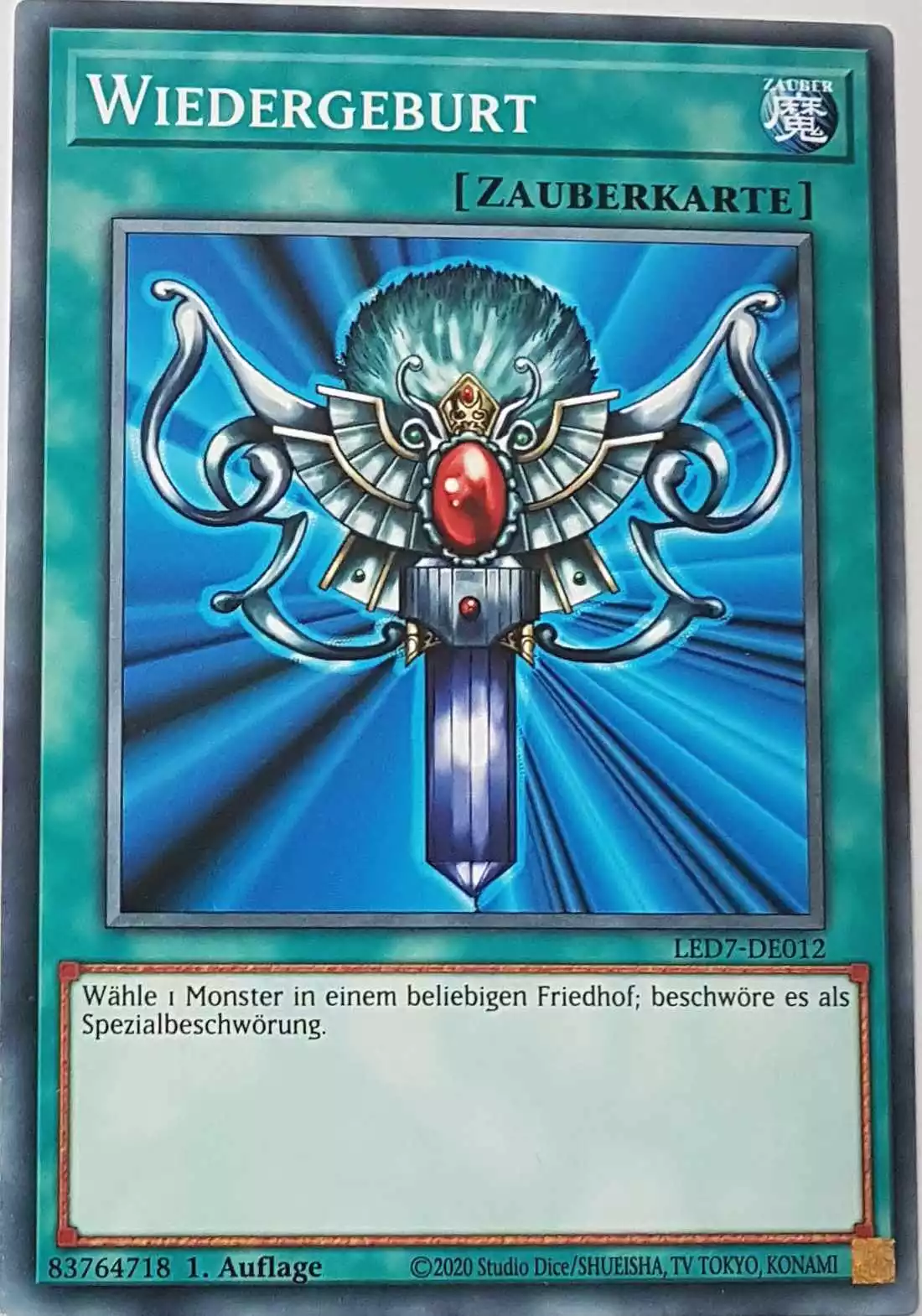 Wiedergeburt LED7-DE012 ist in Common Yu-Gi-Oh Karte aus Legendary Duelists Rage of Ra 1.Auflage