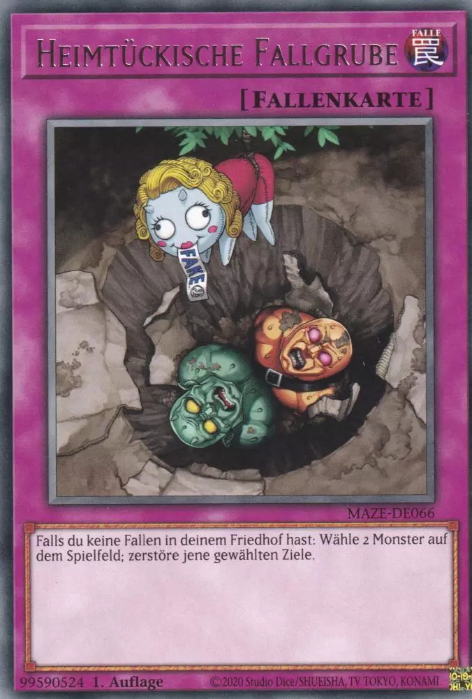 Heimtückische Fallgrube MAZE-DE066 ist in Rare Yu-Gi-Oh Karte aus Maze of Memories 1.Auflage