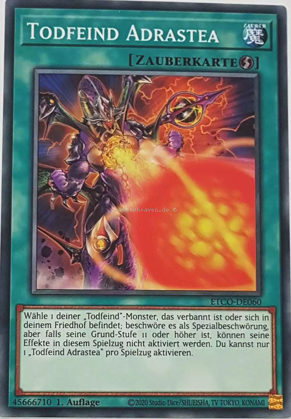 Todfeind Adrastea ETCO-DE060 ist in Common Yu-Gi-Oh Karte aus Eternity Code 1.Auflage