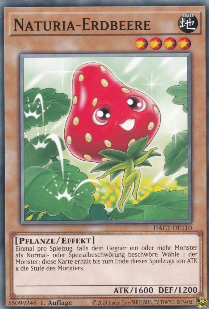 Naturia-Erdbeere HAC1-DE110 ist in Common Yu-Gi-Oh Karte aus Hidden Arsenal Chapter 1 1.Auflage