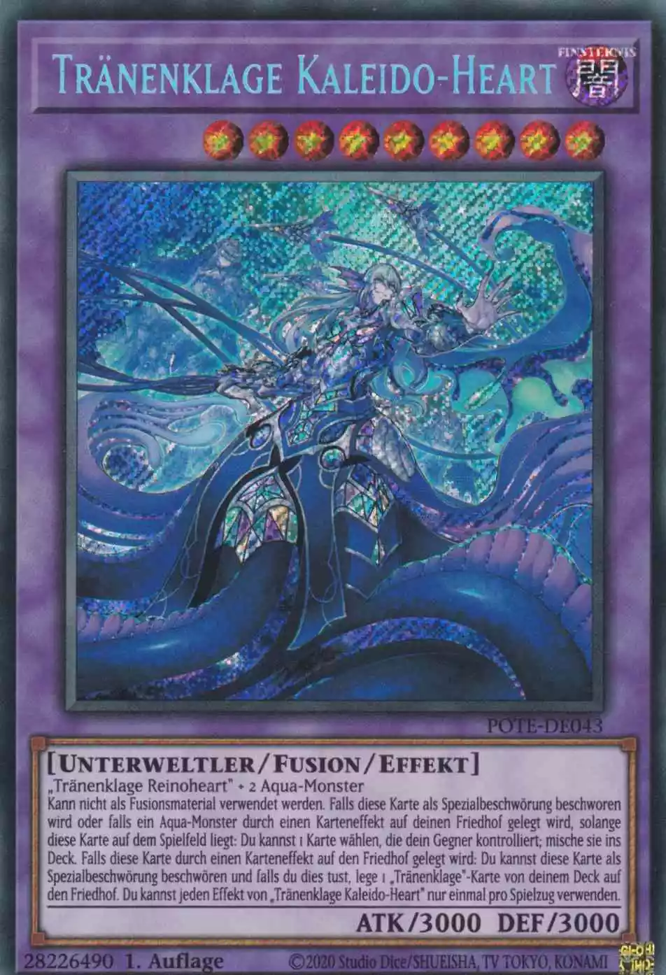Tränenklage Kaleido-Heart POTE-DE043 ist in Secret Rare Yu-Gi-Oh Karte aus Power of the Elements 1.Auflage