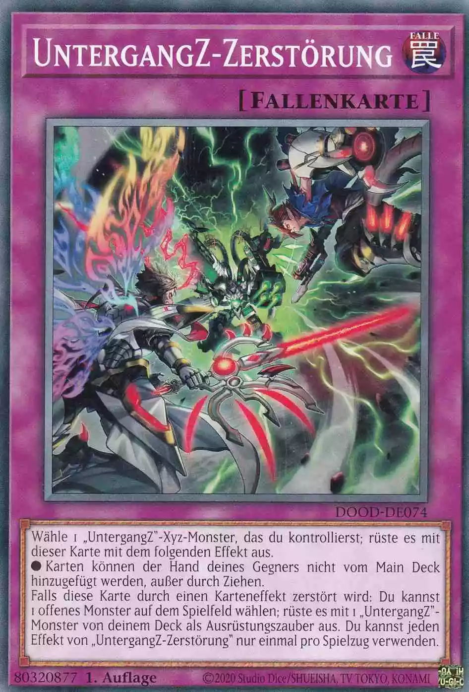 UntergangZ-Zerstörung DOOD-DE074 ist in Common Yu-Gi-Oh Karte aus Doom of Dimensions 1.Auflage