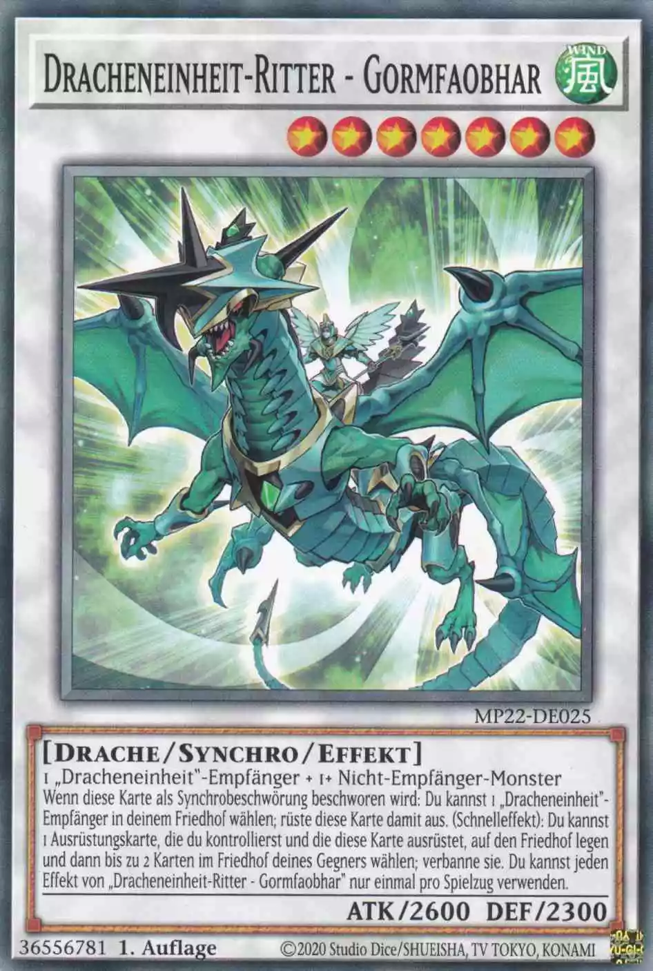 Dracheneinheit-Ritter - Gormfaobhar MP22-DE025 ist in Common Yu-Gi-Oh Karte aus Tin of the Pharaoh’s Gods 1.Auflage