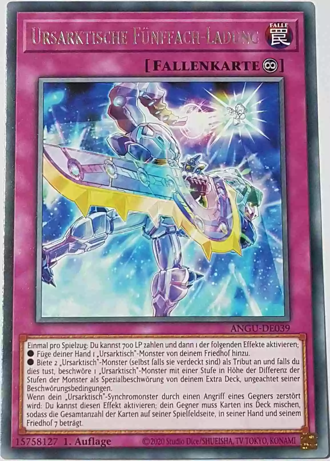 Ursarktische Fünffach-Ladung ANGU-DE039 ist in Rare Yu-Gi-Oh Karte aus Ancient Guardians 1.Auflage