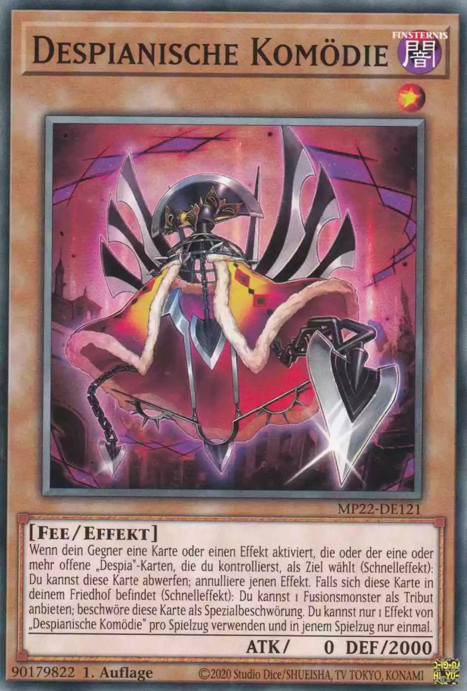 Despianische Komödie MP22-DE121 ist in Common Yu-Gi-Oh Karte aus Tin of the Pharaoh’s Gods 1.Auflage