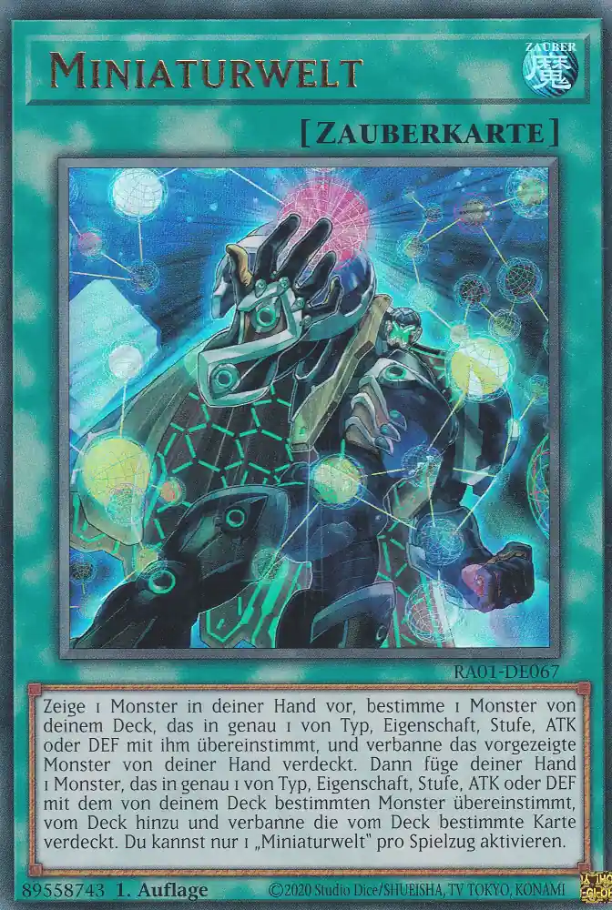 Miniaturwelt RA01-DE067 ist in Ultra Rare Yu-Gi-Oh Karte aus 25th Anniversary Rarity Collection 1.Auflage