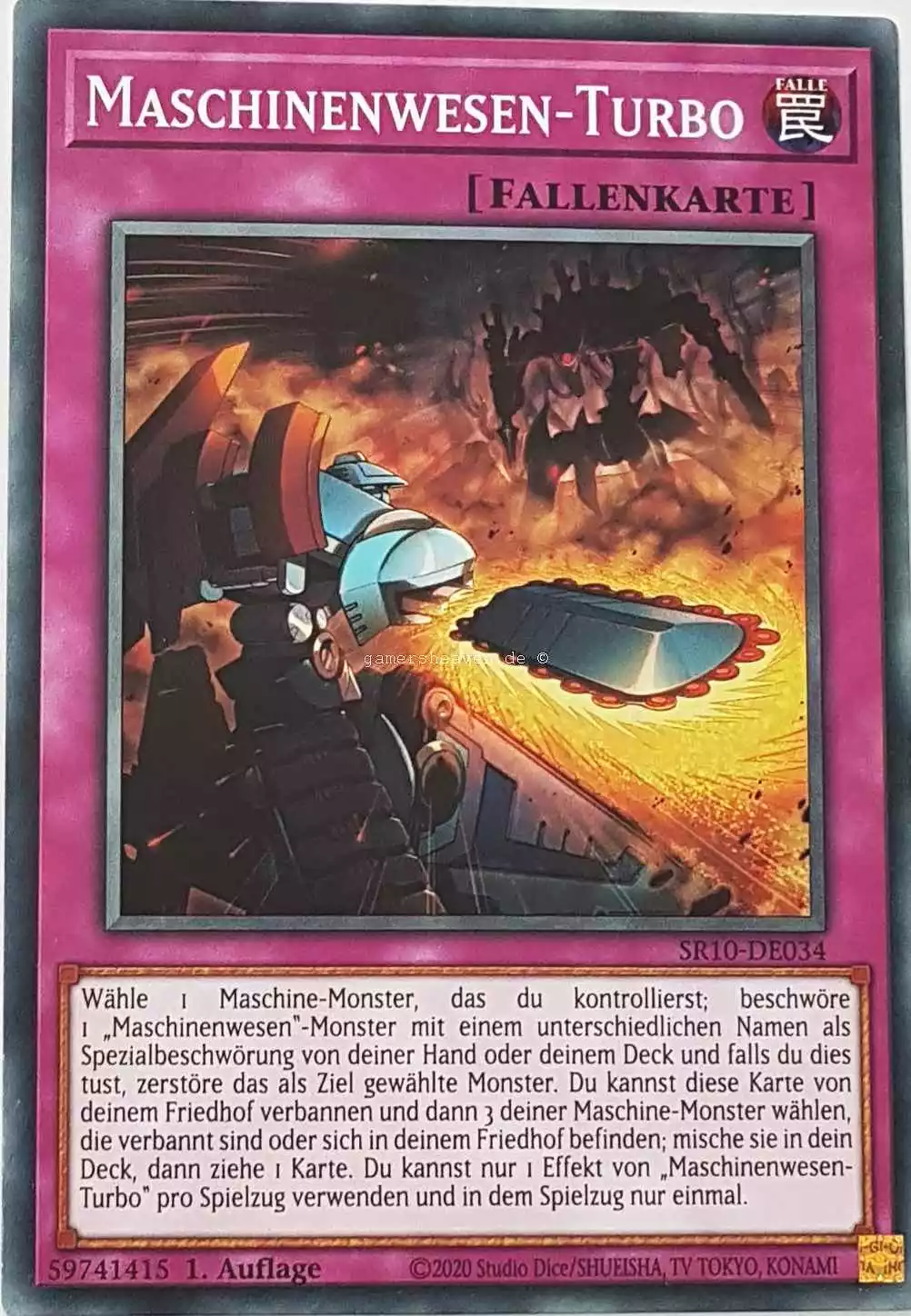 Maschinenwesen-Turbo SR10-DE034 ist in Common Yu-Gi-Oh Karte aus Structure Deck: Mechanized Madness 1.Auflage