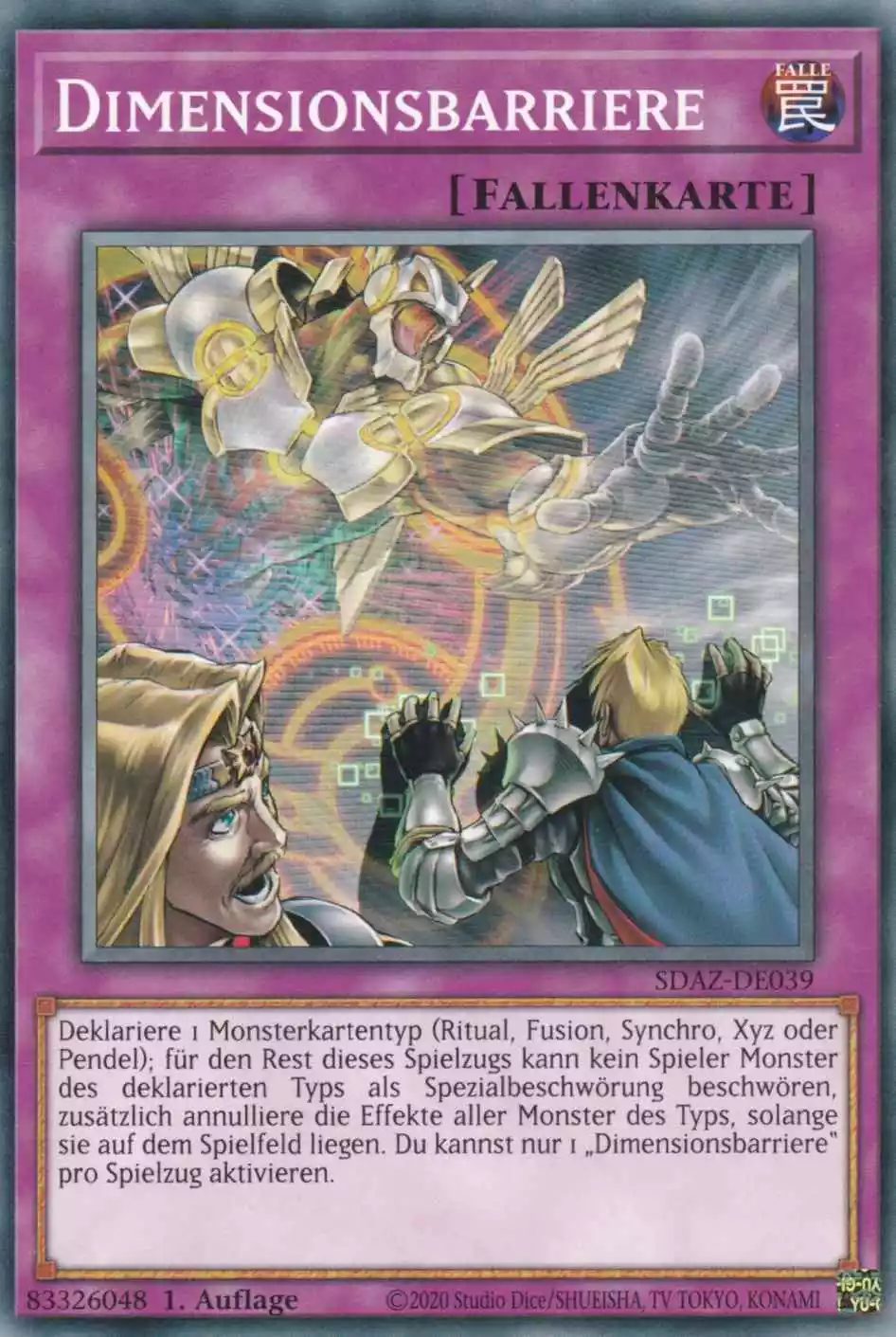 Dimensionsbarriere SDAZ-DE039 ist in Common Yu-Gi-Oh Karte aus Structure Deck Albaz Strike 1.Auflage