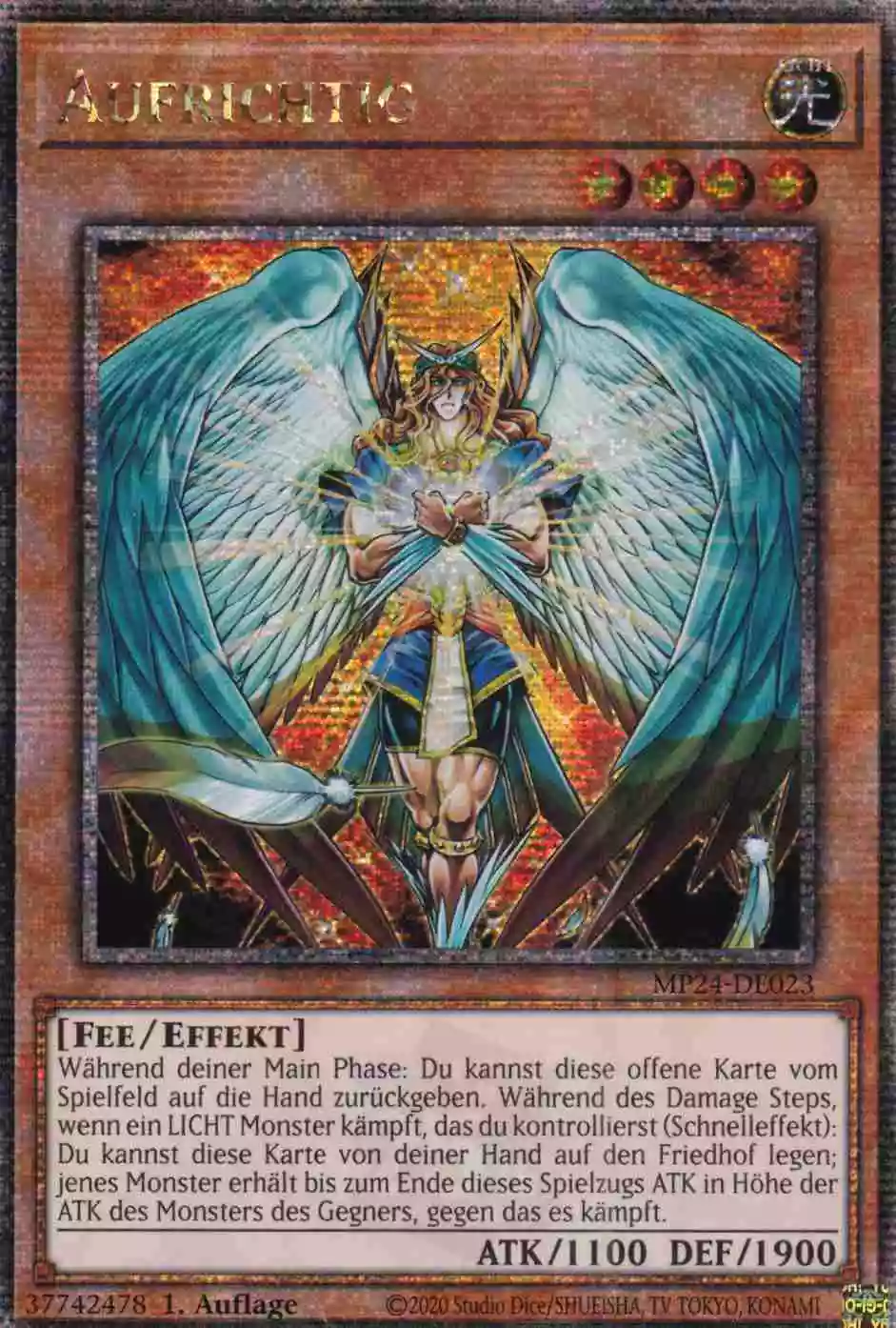 Aufrichtig MP24-DE023 ist in Quarter Century Secret Rare Yu-Gi-Oh Karte aus 25th Anniversary Tin Dueling Mirrors 1.Auflage