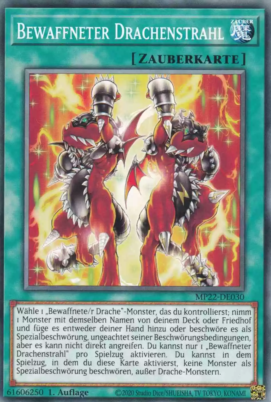 Bewaffneter Drachenstrahl MP22-DE030 ist in Common Yu-Gi-Oh Karte aus Tin of the Pharaoh’s Gods 1.Auflage