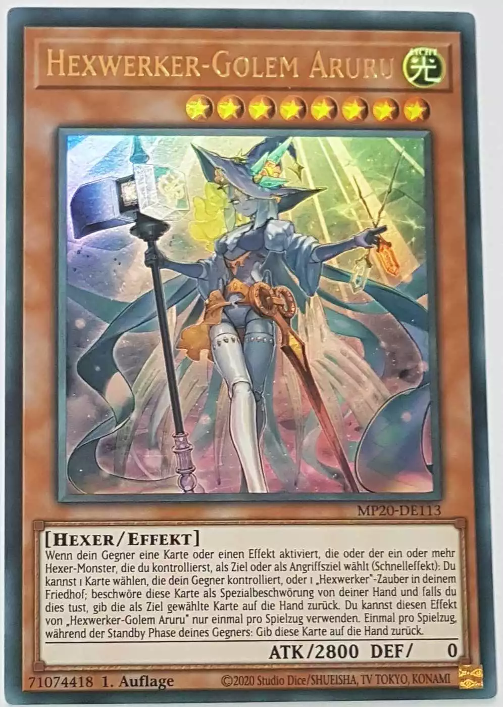 Hexwerker-Golem Aruru MP20-DE113 ist in Ultra Rare Yu-Gi-Oh Karte aus 2020 Tin of Lost Memories 1.Auflage