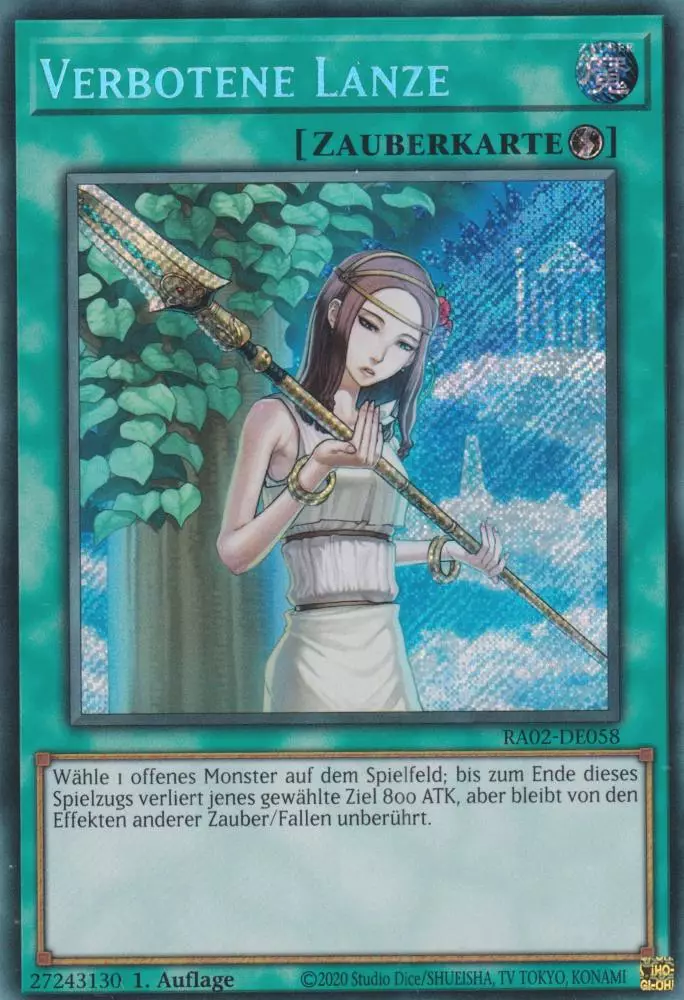 Verbotene Lanze RA02-DE058 ist in Secret Rare Yu-Gi-Oh Karte aus 25th Anniversary Rarity Collection 2 1.Auflage