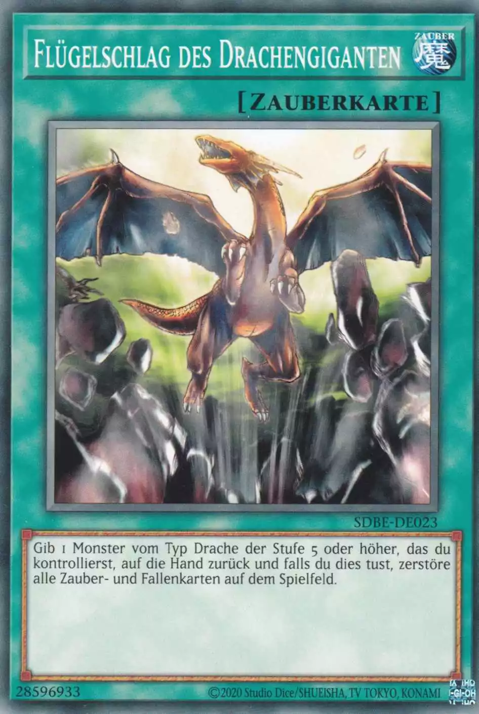 Flügelschlag des Drachengiganten SDBE-DE023 ist in Common Yu-Gi-Oh Karte aus Saga of Blue-Eyes White Dragon unlimitiert