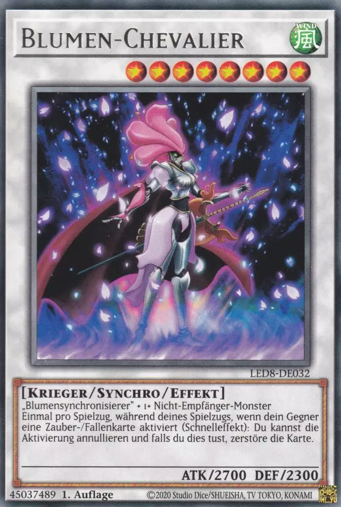 Blumen-Chevalier LED8-DE032 ist in Rare Yu-Gi-Oh Karte aus Legendary Duelists Synchro Storm 1.Auflage