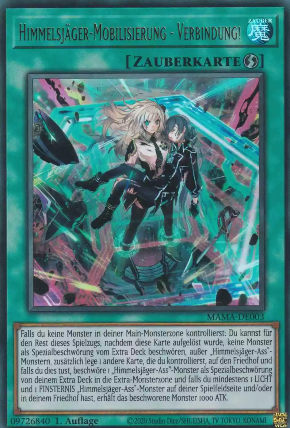 Himmelsjäger-Mobilisierung - Verbindung! MAMA-DE003 ist in Ultra Rare Yu-Gi-Oh Karte aus Magnificent Mavens 1.Auflage