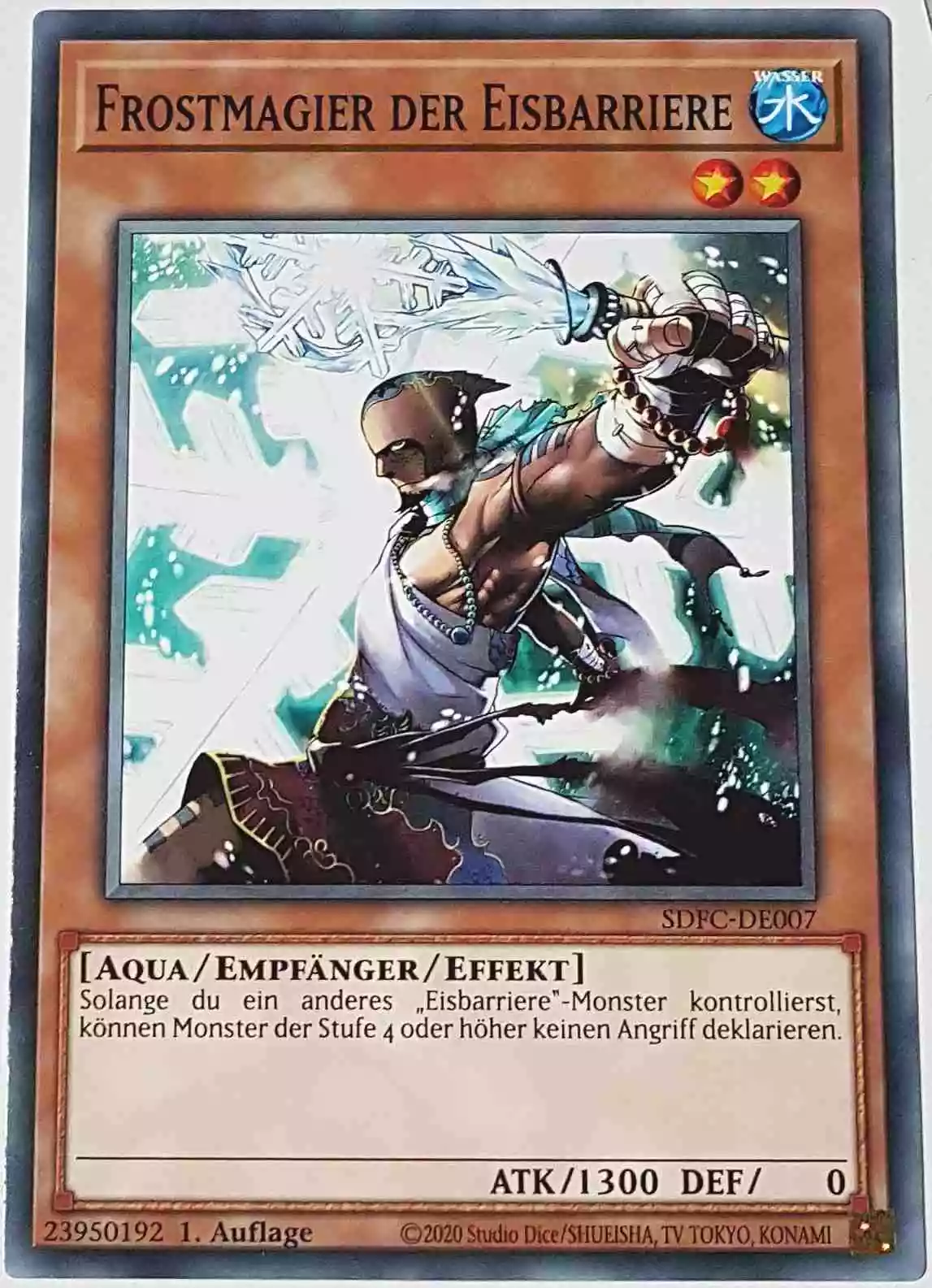 Frostmagier der Eisbarriere SDFC-DE007 ist in Common Yu-Gi-Oh Karte aus Freezing Chains 1.Auflage