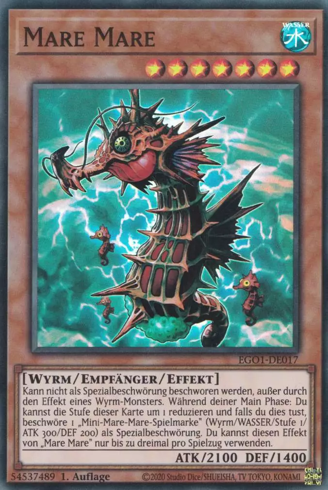 Mare Mare EGO1-DE017 ist in Super Rare Yu-Gi-Oh Karte aus Egyptian God Deck Obelisk 1.Auflage