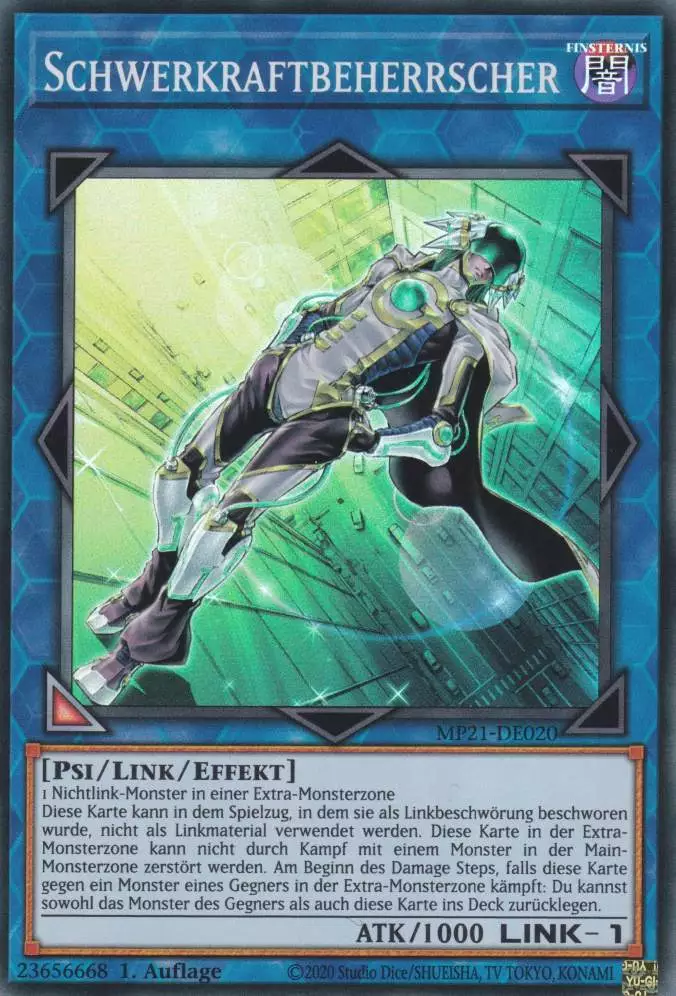 Schwerkraftbeherrscher MP21-DE020 ist in Super Rare Yu-Gi-Oh Karte aus Tin of Ancient Battles 1.Auflage