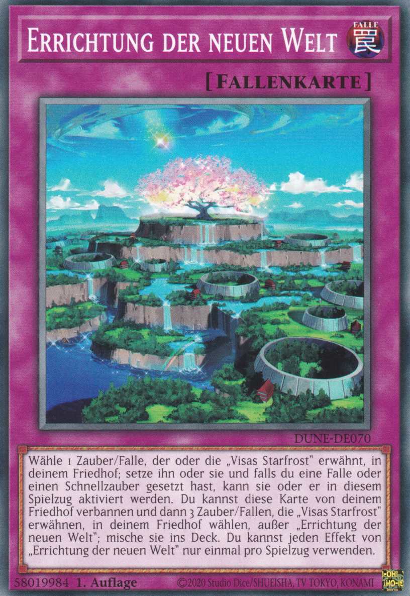 Errichtung der neuen Welt DUNE-DE070 ist in Common Yu-Gi-Oh Karte aus Duelist Nexus 1.Auflage