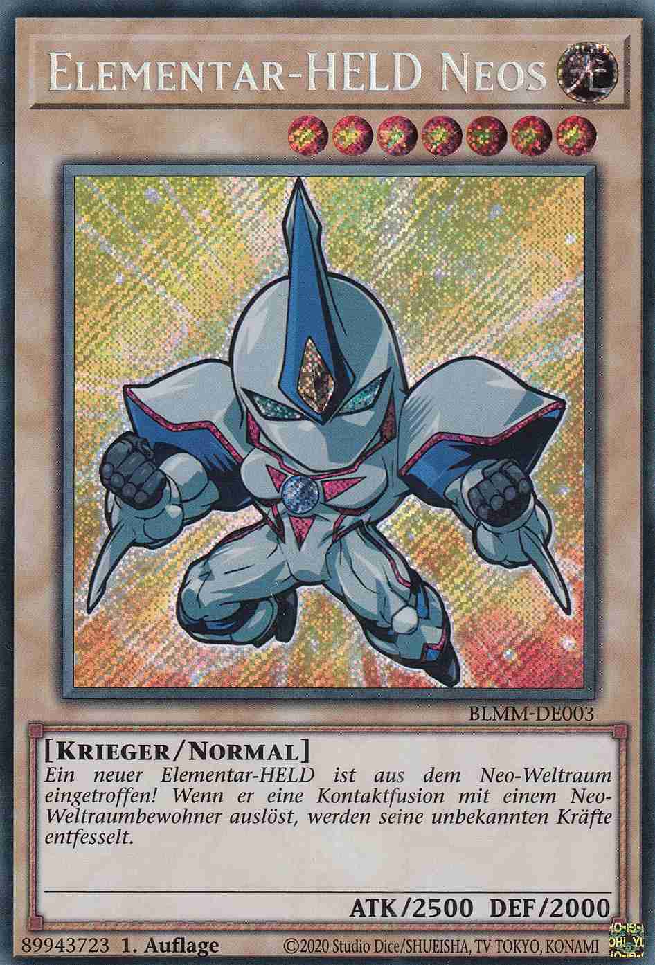 Elementar-HELD Neos BLMM-DE003 ist in Secret Rare Yu-Gi-Oh Karte aus Battles of Legend Monster Mayhem 1.Auflage