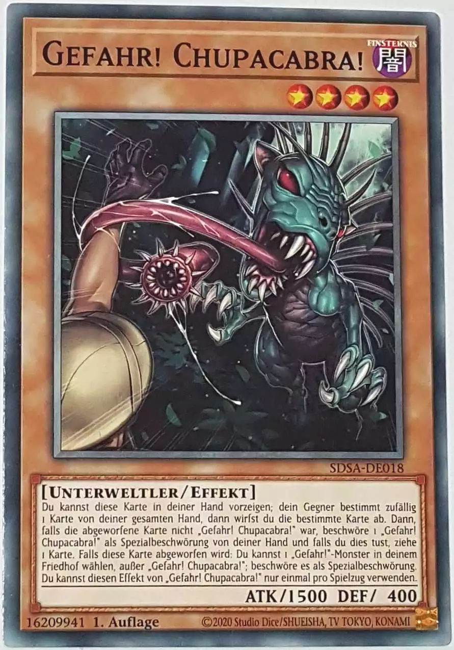 sdsa-de018-gefahr-chupacabra-common Gefahr! Chupacabra! SDSA-DE018 ist in Common Yu-Gi-Oh Karte aus Sacred Beasts 1.Auflage
