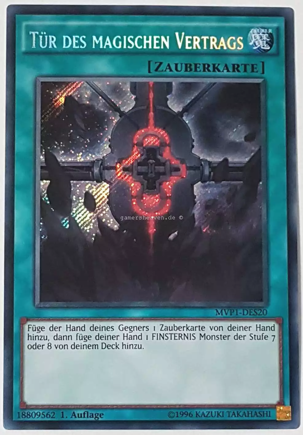 Tür des magischen Vertrags MVP1-DES20 ist in Secret Rare aus The Dark Side of Dimensions Movie Pack Secret Edition 1.Auflage