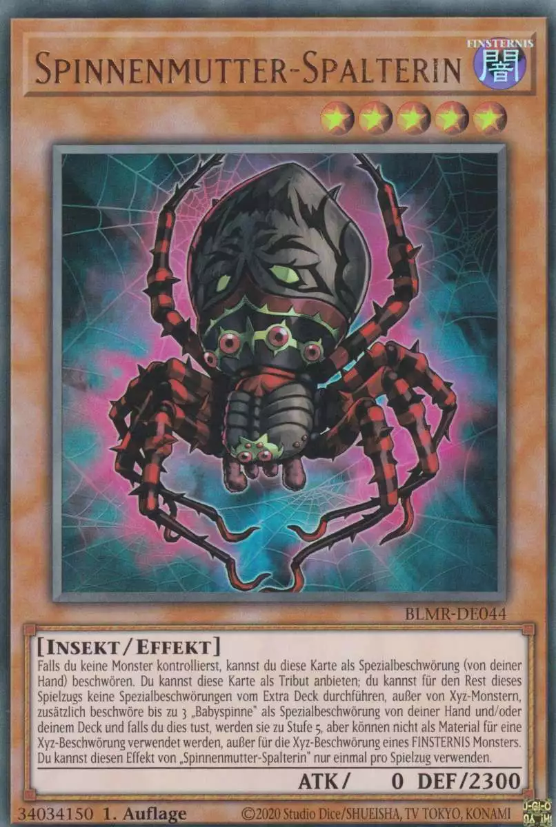 Spinnenmutter-Spalterin BLMR-DE044 ist in Ultra Rare Yu-Gi-Oh Karte aus Battles of Legend Monstrous Revenge 1.Auflage