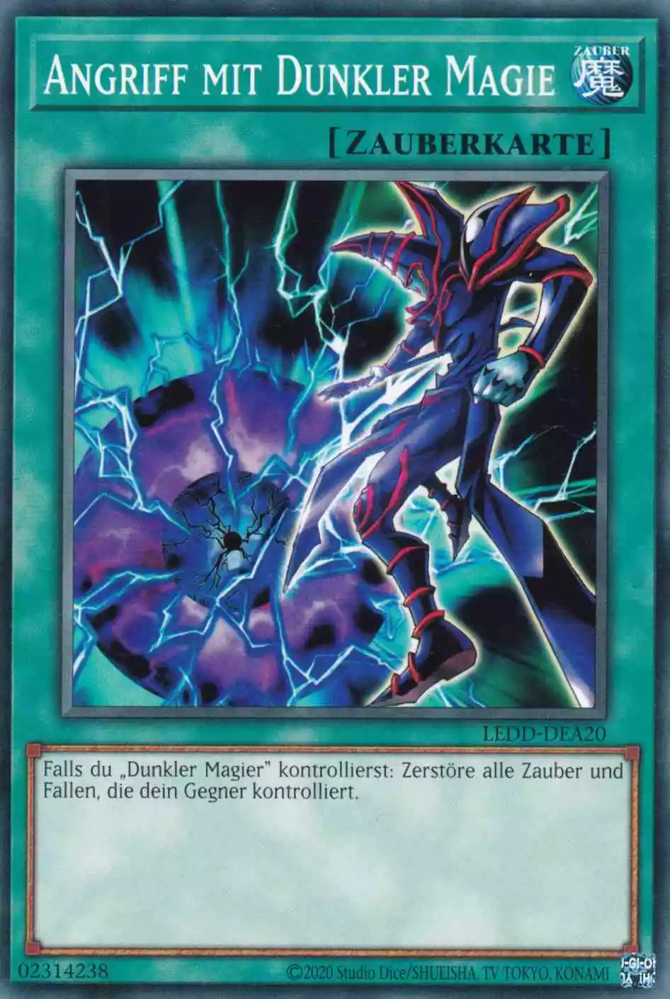 Angriff mit Dunkler Magie LEDD-DEA20 ist in Common Yu-Gi-Oh Karte aus Legendary Dragon Decks unlimitiert