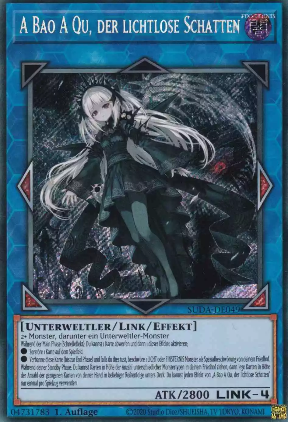 A Bao A Qu, der lichtlose Schatten SUDA-DE049 ist in Secret Rare Yu-Gi-Oh Karte aus Supreme Darkness 1.Auflage