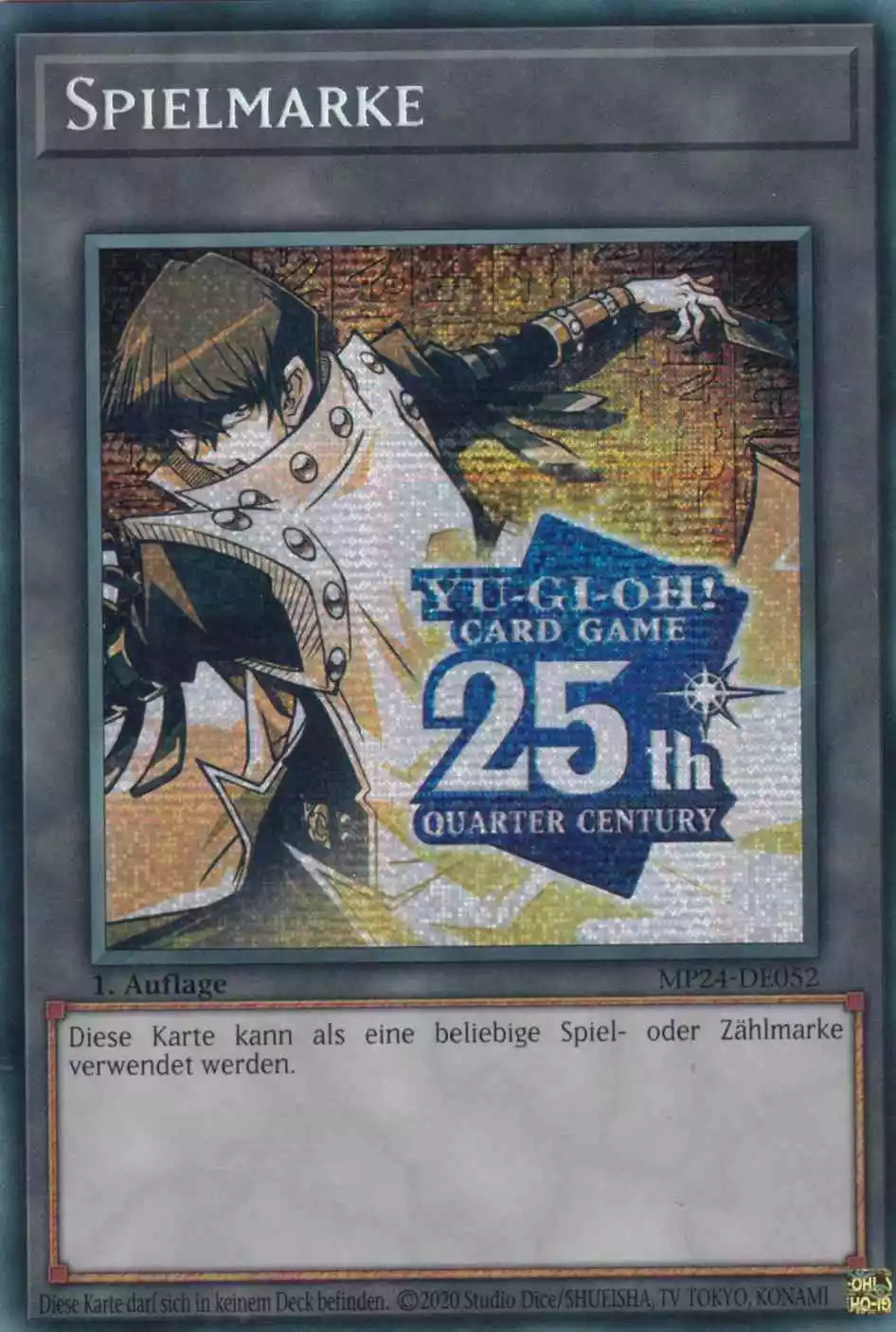 Seto Kaiba Spielmarke MP24-DE052 ist in Prismatic Secret Rare Yu-Gi-Oh Karte aus 25th Anniversary Tin Dueling Mirrors 1.Auflage