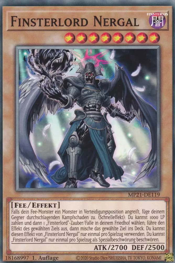 Finsterlord Nergal MP21-DE119 ist in Common Yu-Gi-Oh Karte aus Tin of Ancient Battles 1.Auflage