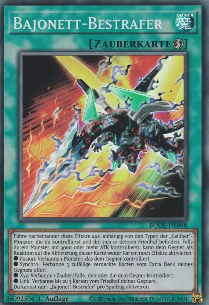 bode-de098-bajonett-bestrafer-super-rare-burst-of-destiny Bajonett-Bestrafer BODE-DE098 ist in Super Rare Yu-Gi-Oh Karte aus Burst of Destiny 1.Auflage