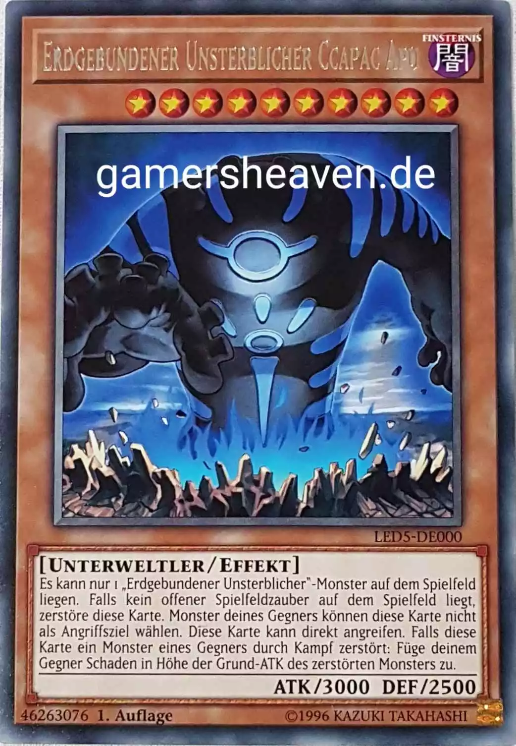 Erdgebundener Unsterblicher Ccapac Apu LED5-DE000 ist in Rare aus Legendary Duelists: Immortal Destiny 1.Auflage