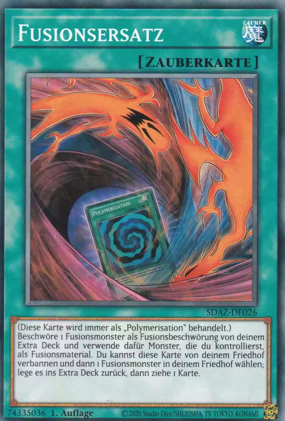 Fusionsersatz SDAZ-DE026 ist in Common Yu-Gi-Oh Karte aus Structure Deck Albaz Strike 1.Auflage
