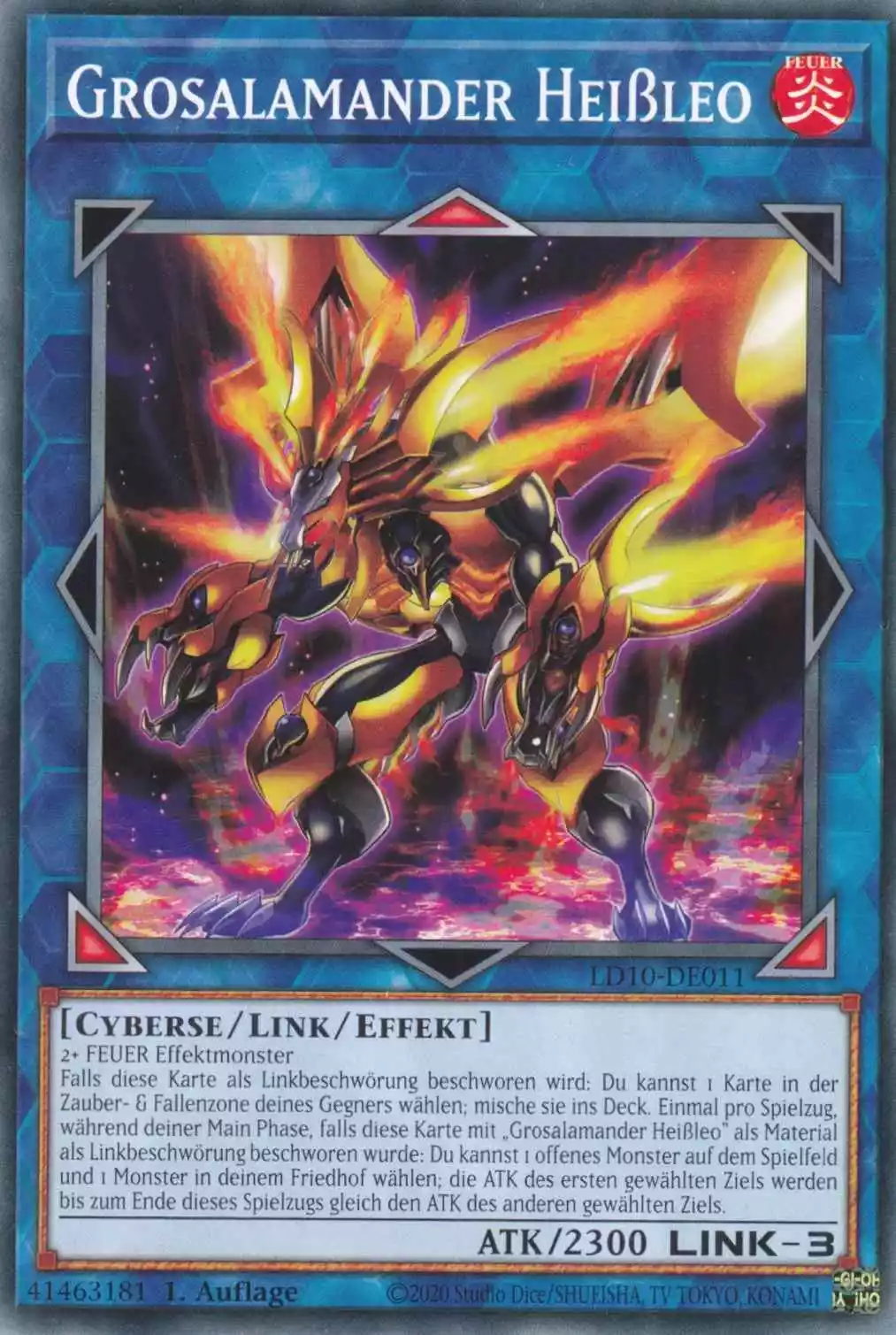 Grosalamander Heißleo LD10-DE011 ist in Common Yu-Gi-Oh Karte aus Legendary Duelists Soulburning Volcano 1.Auflage