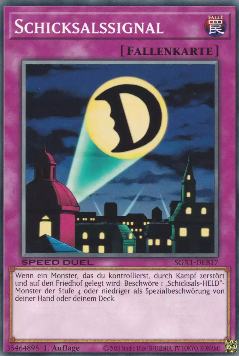 Schicksalssignal SGX1-DEB17 ist in Common Yu-Gi-Oh Karte aus Speed Duel GX Duel Academy Box 1.Auflage