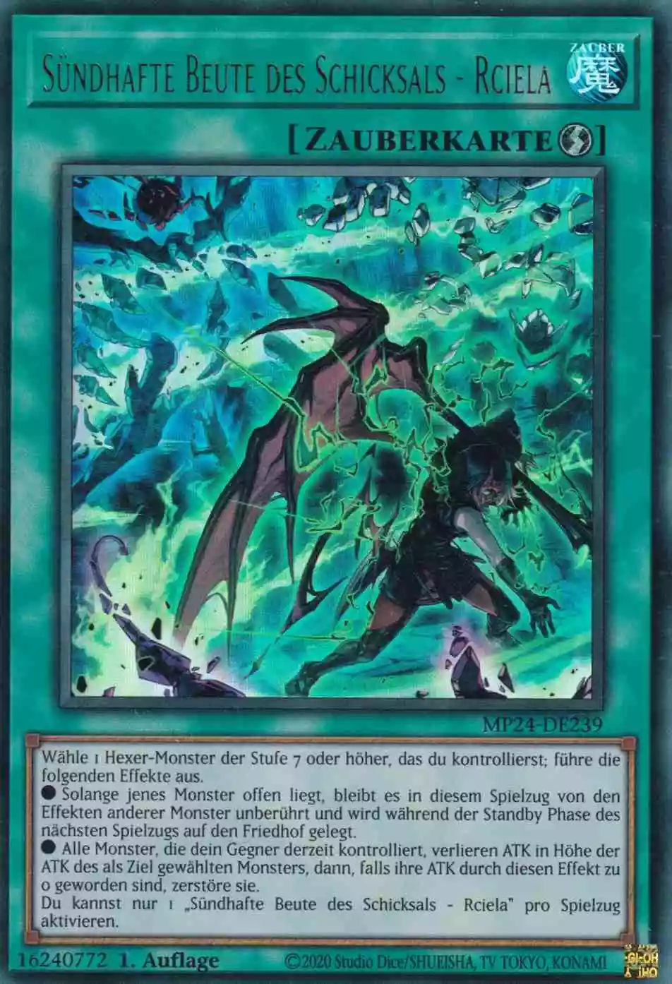 Sündhafte Beute des Schicksals - Rciela MP24-DE239 ist in Ultra Rare Yu-Gi-Oh Karte aus 25th Anniversary Tin Dueling Mirrors 1.Auflage