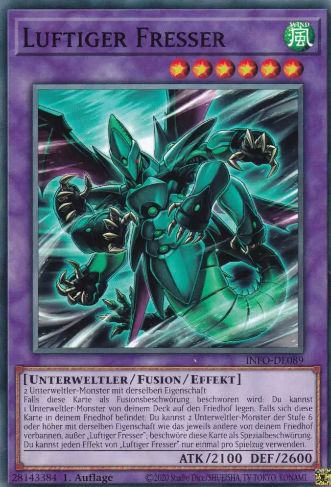 Luftiger Fresser INFO-DE089 ist in Common Yu-Gi-Oh Karte aus The Infinite Forbidden 1.Auflage