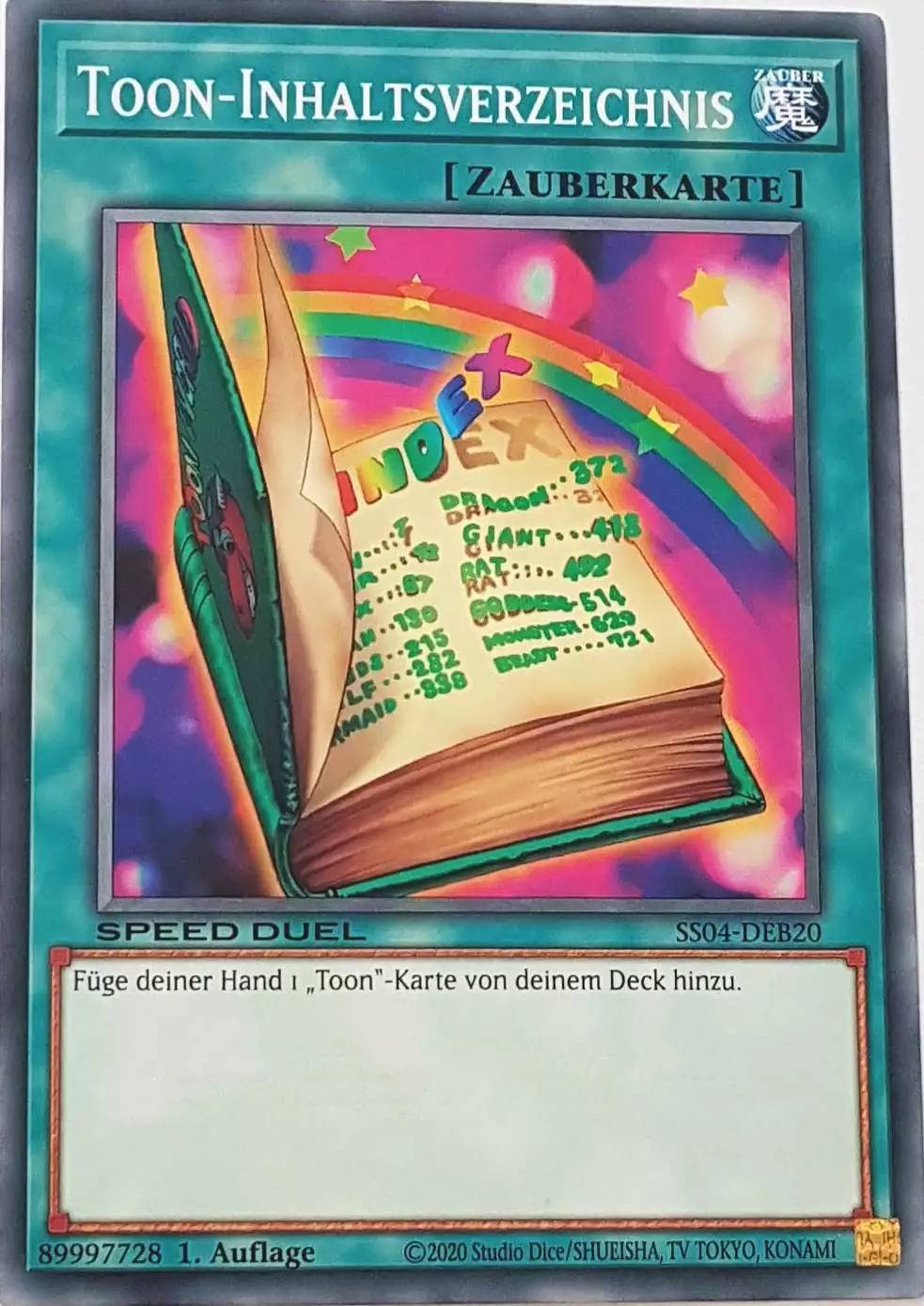 Toon-Inhaltsverzeichnis SS04-DEB20 ist in Common Yu-Gi-Oh Karte aus Match of the Millennium 1.Auflage