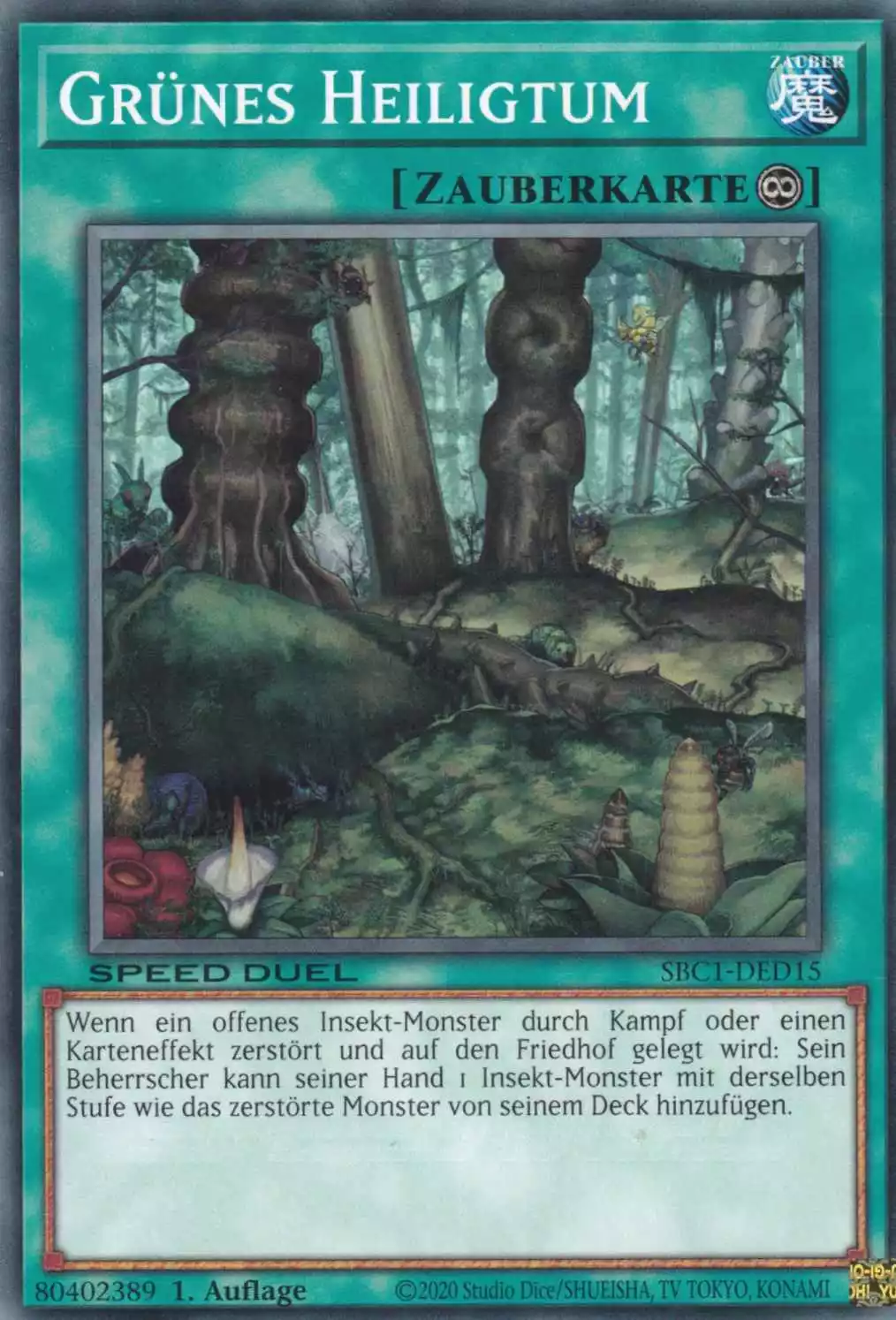 Grünes Heiligtum SBC1-DED15 ist in Common Yu-Gi-Oh Karte aus Streets of Battle City 1.Auflage
