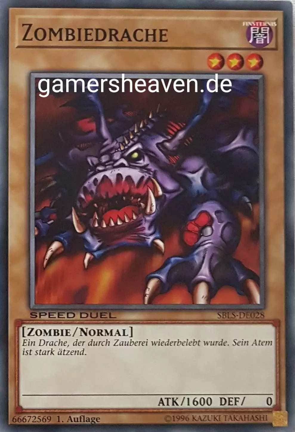 Zombiedrache SBLS-DE028 ist in Common Yu-Gi-Oh Karte aus Speed Duel Arena of Lost Souls 1. Auflage