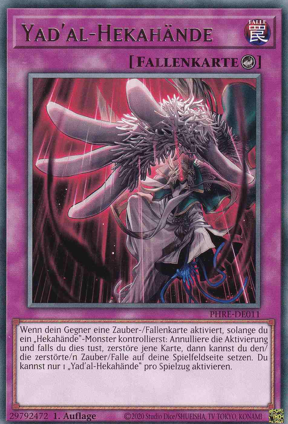 Yad'al-Hekahände PHRE-DE011 ist in Rare Yu-Gi-Oh Karte aus Phantom Revenge 1.Auflage