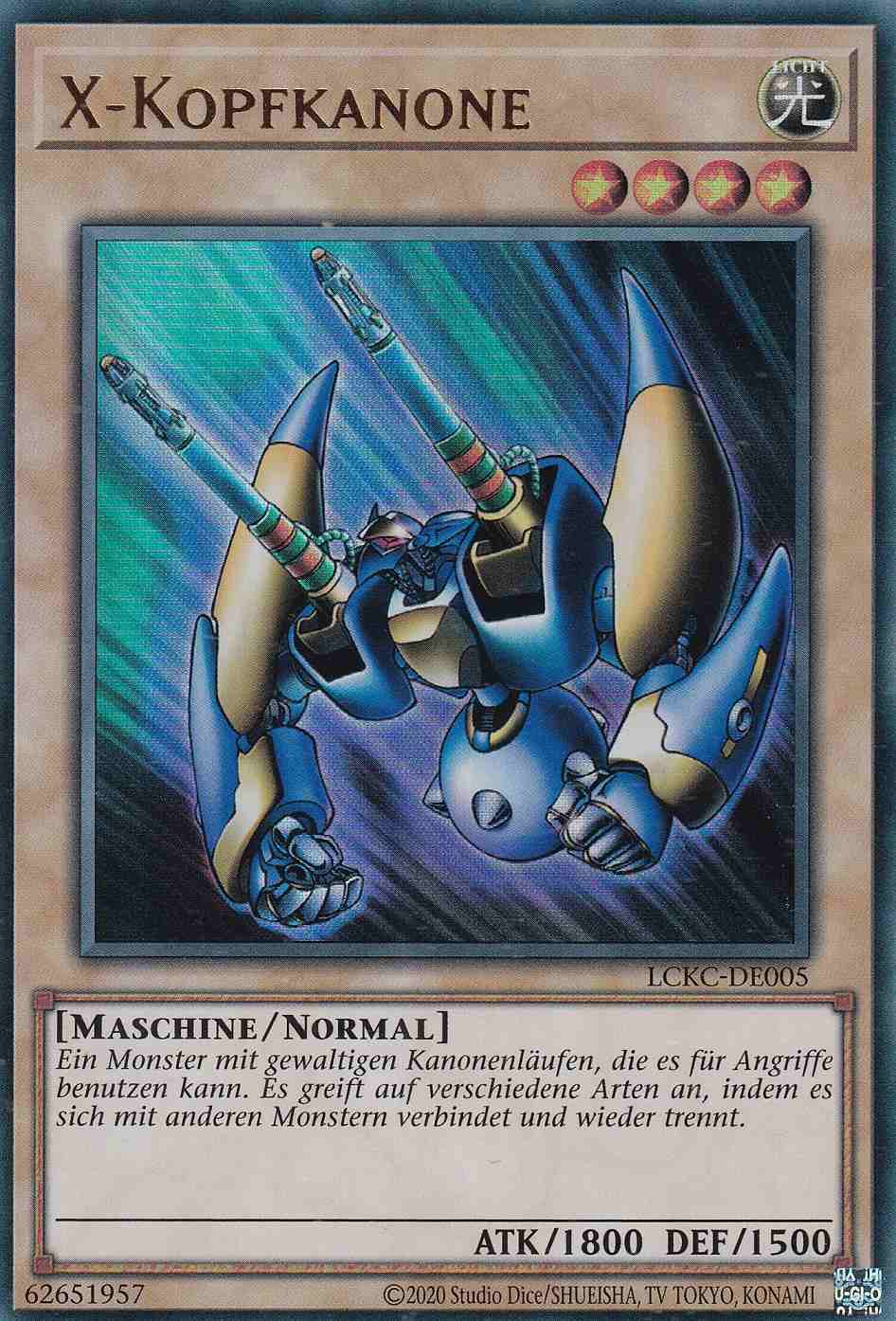 X-Kopfkanone Ultra Rare LCKC-DE005 Yugioh Karte X-Kopfkanone LCKC-DE005 ist in Ultra Rare Yu-Gi-Oh Karte aus Legendary Collection Kaiba unlimitiert