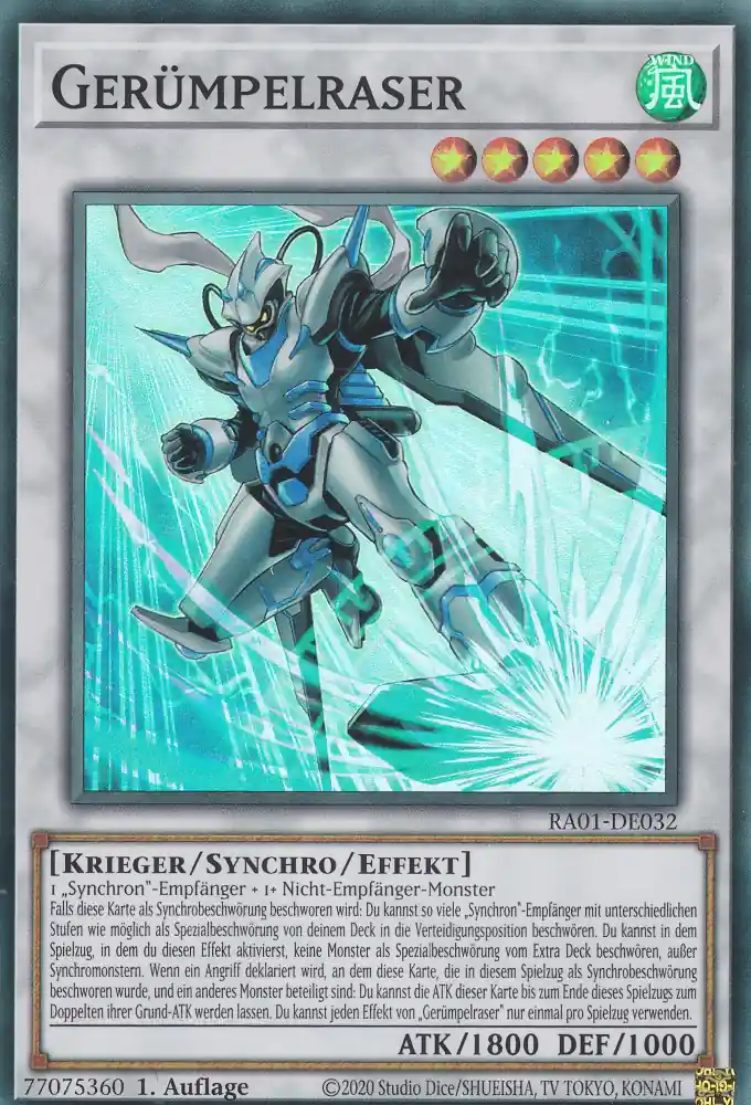 Gerümpelraser RA01-DE032 ist in Super Rare Yu-Gi-Oh Karte aus 25th Anniversary Rarity Collection 1.Auflage