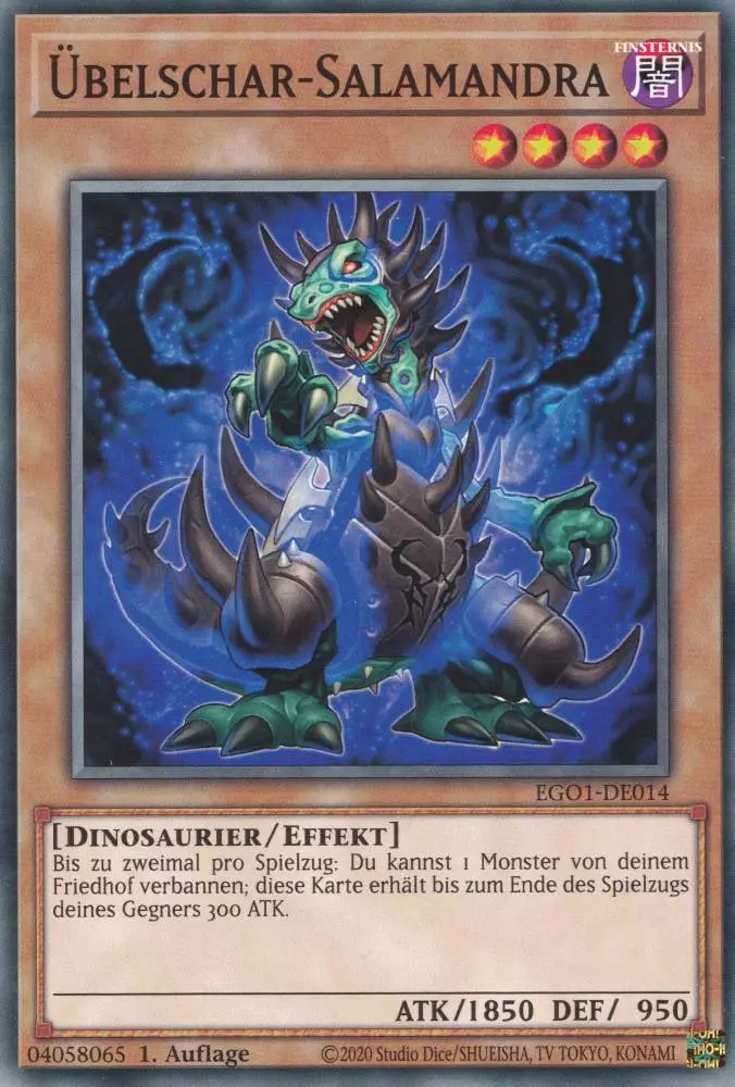 Übelschar-Salamandra EGO1-DE014 ist in Common Yu-Gi-Oh Karte aus Egyptian God Deck Obelisk 1.Auflage