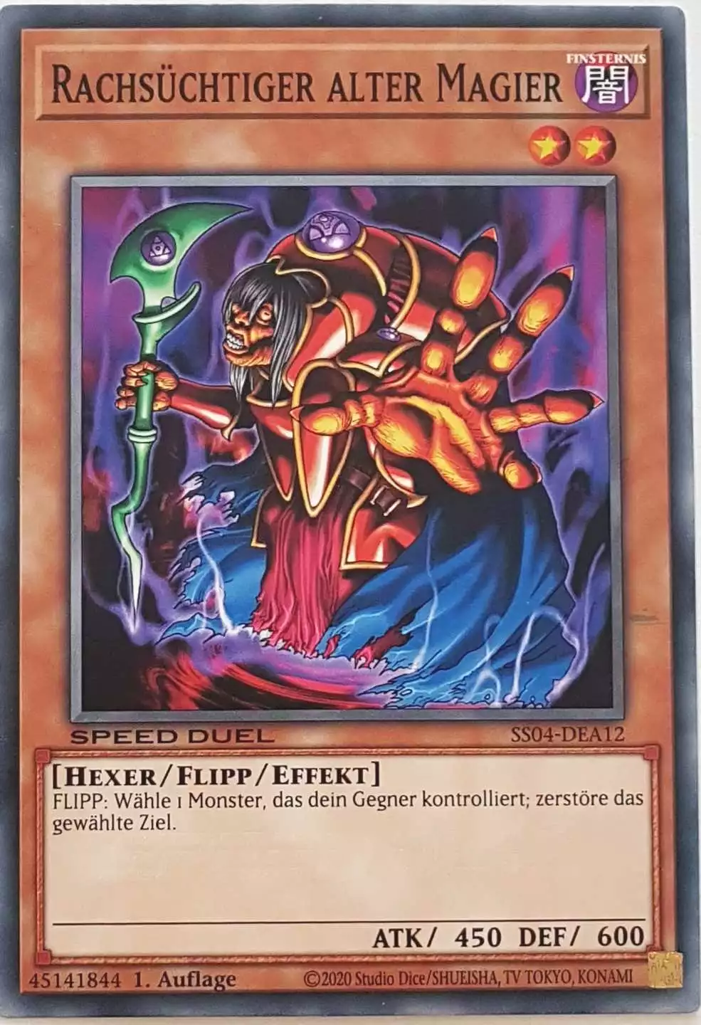 Rachsüchtiger alter Magier SS04-DEA12 ist in Common Yu-Gi-Oh Karte aus Match of the Millennium 1.Auflage