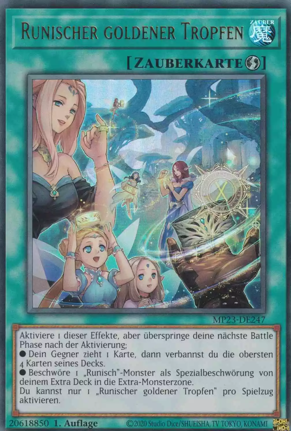 mp23-de247-runischer-goldener-tropfen-ultra-rare-25th-anniversary-tin-dueling-heroes Runischer goldener Tropfen MP23-DE247 ist in Ultra Rare Yu-Gi-Oh Karte aus 25th Anniversary Tin Dueling Heroes 1.Auflage