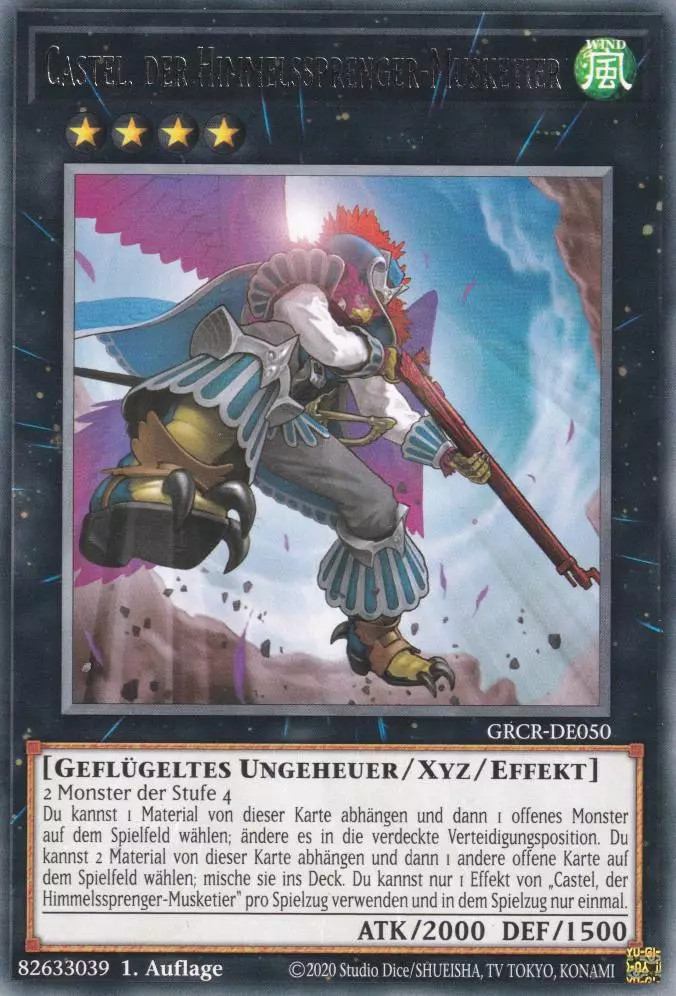 Castel, der Himmelssprenger-Musketier GRCR-DE050 ist in Rare Yu-Gi-Oh Karte aus The Grand Creators 1.Auflage