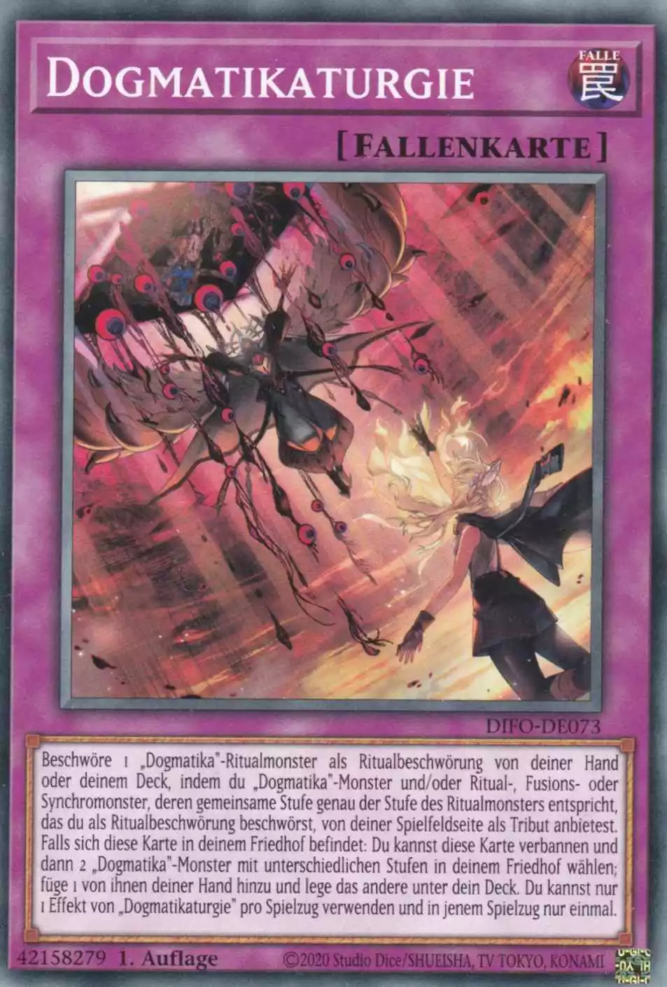 Dogmatikaturgie DIFO-DE073 ist in Common Yu-Gi-Oh Karte aus Dimension Force 1.Auflage