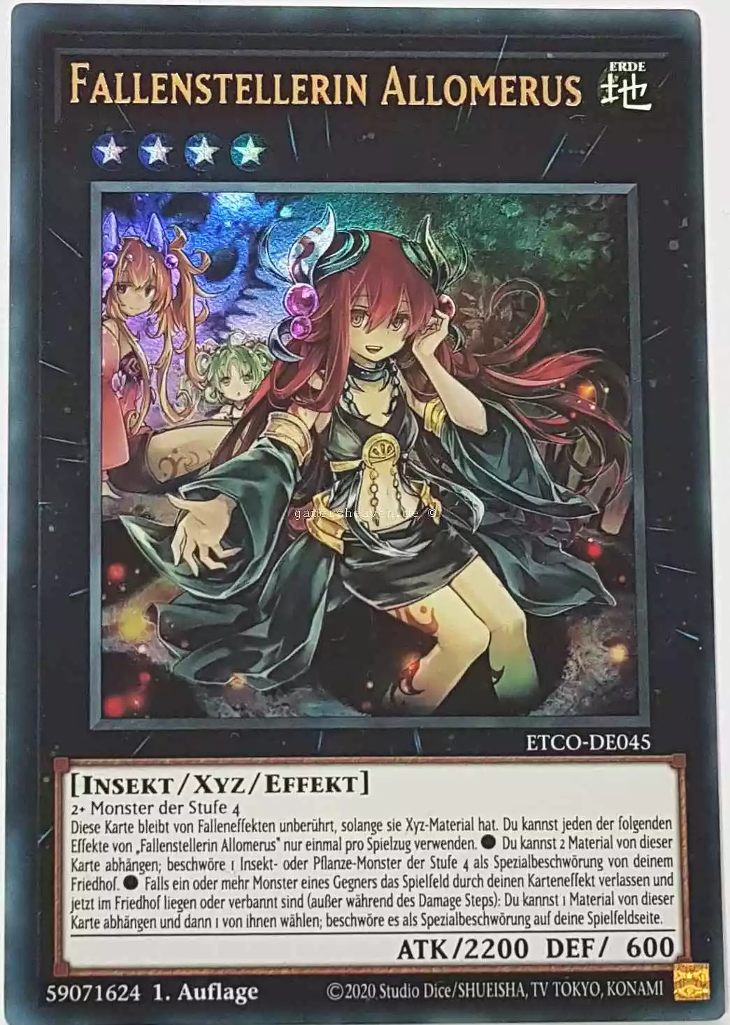 Fallenstellerin Allomerus ETCO-DE045 ist in Ultra Rare Yu-Gi-Oh Karte aus Eternity Code 1.Auflage